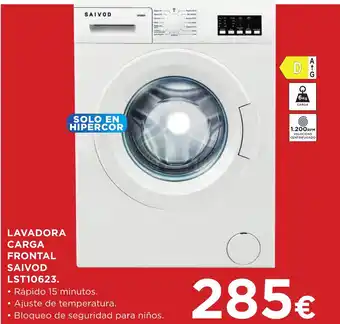 Hipercor LAVADORA CARGA FRONTAL SAIVOD LST10623. oferta