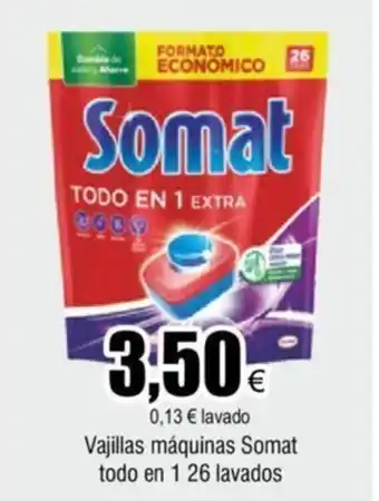 FROIZ Vajillas máquinas Somat todo en 1 26 lavados oferta