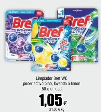 FROIZ Limpiador Bref WC poder activo pino, lavanda o limón 50 g unidad oferta