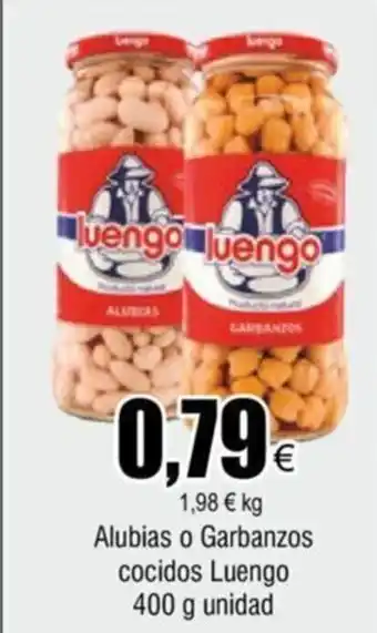 FROIZ Alubias o Garbanzos cocidos Luengo 400 g unidad oferta