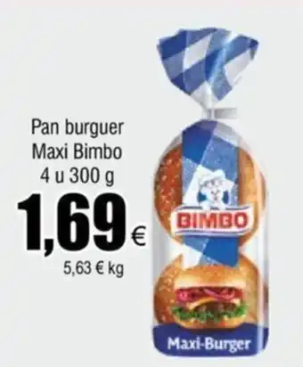 FROIZ Pan burguer Maxi Bimbo 4 u 300 g oferta