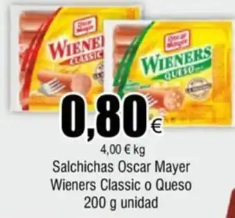 FROIZ Salchichas Oscar Mayer Wieners Classic o Queso 200 g unidad oferta
