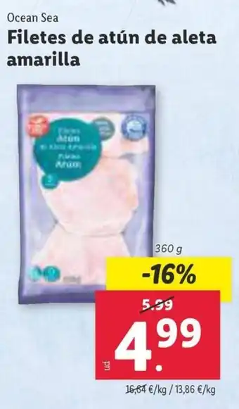 Lidl Filetes de atún de aleta amarilla oferta