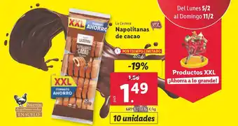 Lidl Napolitanas de cacao oferta