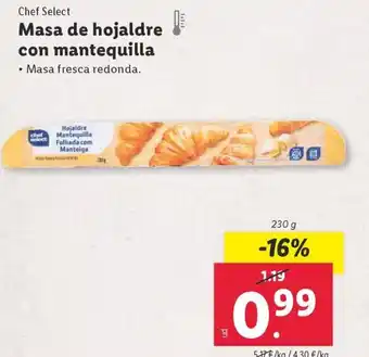 Lidl Masa de hojaldre con mantequilla oferta