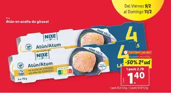Lidl Atún en aceite de girasol oferta