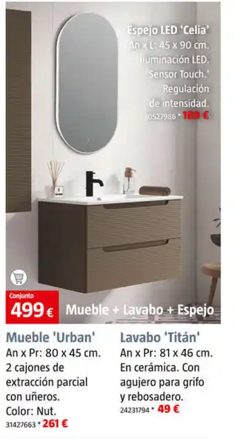 Bauhaus Mueble + Lavabo + Espejo oferta