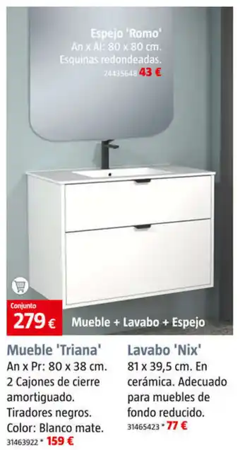 Bauhaus Mueble + Lavabo + Espejo oferta