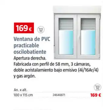 Bauhaus Ventana de PVC practicable oscilobatiente oferta
