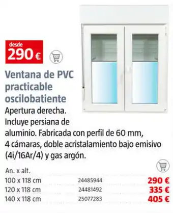 Bauhaus Ventana de PVC practicable oscilobatiente oferta