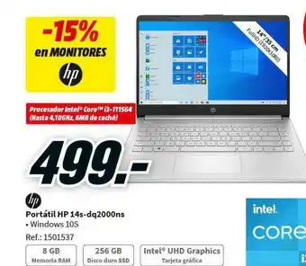 MediaMarkt Hp Portátil Hp 14s-dq2000ns oferta