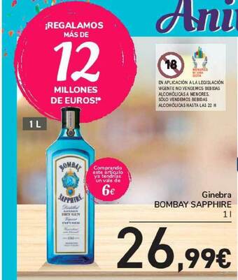Carrefour Ginebra Bombay Sapphire 1l oferta