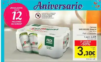 Carrefour Cerveza San Miguel Especial 33cl oferta