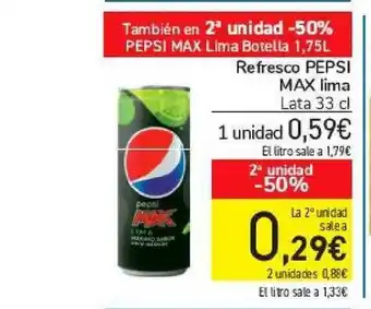 Carrefour Refresco Pepsi Max Lima 33cl oferta