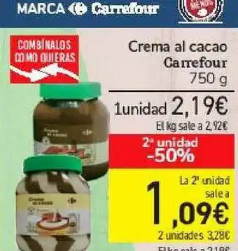 Carrefour Crema Al Cacao Carrefour 750g oferta