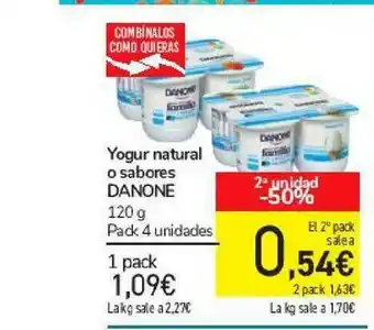 Carrefour Yogur Natural O Sabores Danone 120g oferta