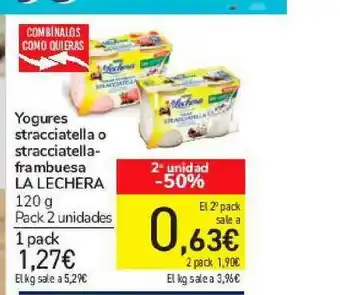 Carrefour Yogures Stracciatella O Stracciatella-frambuesa La Lechera 120g oferta