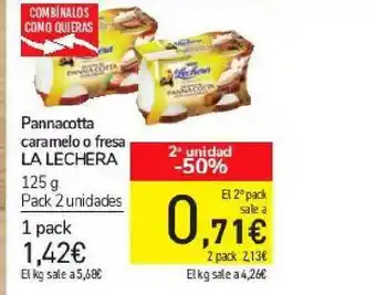 Carrefour Pannacotta Caramelo O Fresa La Lechera 125g oferta