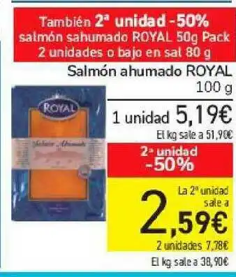 Carrefour Salmón Ahumado Royal 100g oferta