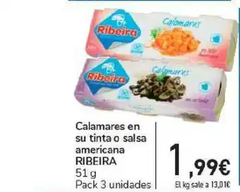 Carrefour Calamares En Su Tinta O Salsa Americana Ribeira 51g oferta