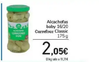 Carrefour Alcachofas Baby 16 20 Carrefour Classic 175g oferta