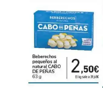 Carrefour Berberechos Pequeños Al Natural Cabo De Peñas 63g oferta