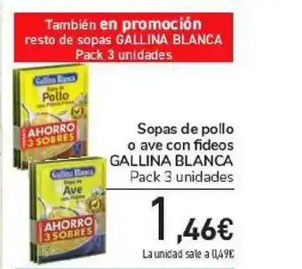 Carrefour Sopas De Pollo O Ave Con Fideos Gallina Blanca oferta
