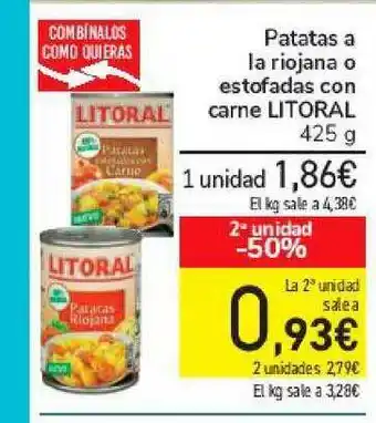 Carrefour Patatas A La Riojana O Estofadas Con Carne Litoral 425g oferta