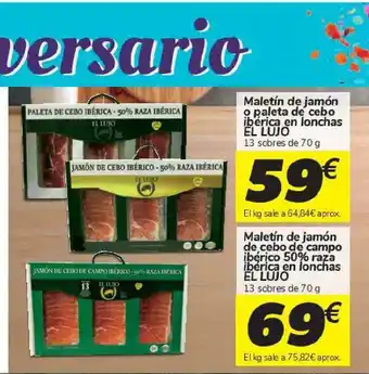 Carrefour Maletín De Jamón O Paleta De Cebo Ibérica En Lonchas El Lujo Maletín De Jamón De Cebo De Campo Ibérico 50% Raza Ibérica En Lo oferta