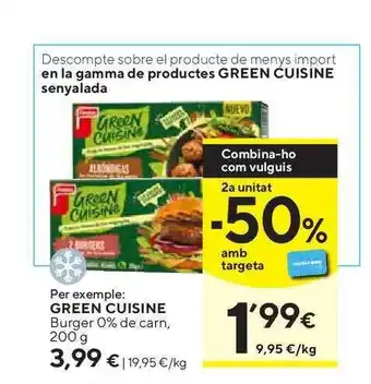 Caprabo Green Cuisine Burger 200g oferta