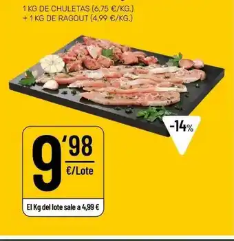 AhorraMas 1 Kg De Chuletas + 1 Kg De Ragout oferta