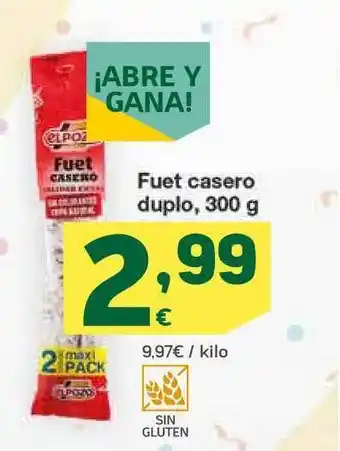 HiperDino Fuet Casero Duplo 300g oferta
