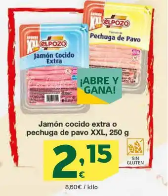 HiperDino Jamón Cocido Extra O Pechuga De Pavo Xxl 250g oferta
