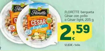 HiperDino Florette Barqueta César Con Pollo O César Light 205g oferta