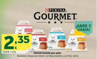 HiperDino Alimento Júmedo Para Gatos Purina Gourmet 4x57g oferta