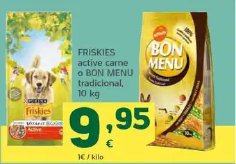 HiperDino Friskies Active Carne O Bon Menu Tradicional 10kg oferta