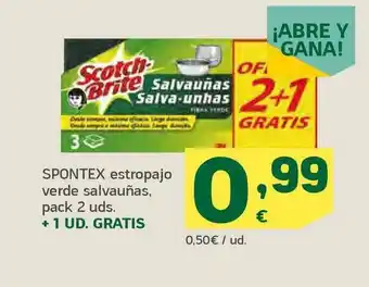 HiperDino Spontex Estropajo Verde Salvauñas 2uds oferta