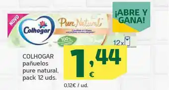 HiperDino Colhogar Pañuelos Pure Natural pack 12uds oferta