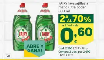 HiperDino Fairy Lavavajillas A Mano Ultra Poder 800ml oferta