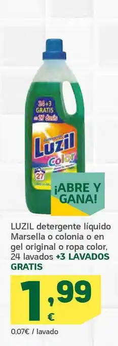 HiperDino Luzil Detergente Líquido Marsella O Colonia O En Gel Original O Ropa Color oferta
