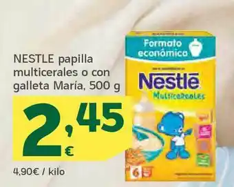 HiperDino Nestle Papilla Multicerales O Con Galleta María 500g oferta