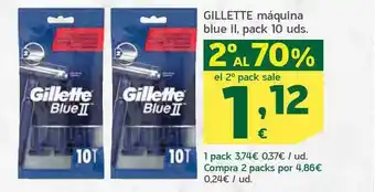 HiperDino Gillette Máquina Blue Ii pack 10uds oferta