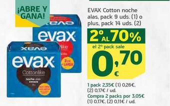 HiperDino Evax Cotton Noche Alas oferta