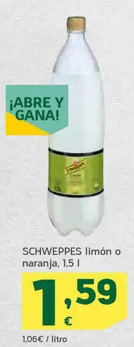 HiperDino Schweppes Limón O Naranja 1,5L oferta