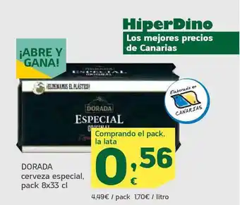 HiperDino Dorada Cerveza Especial pack 8 x 33cl oferta