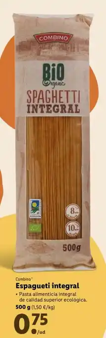 Lidl Espaguete Integral 500g oferta