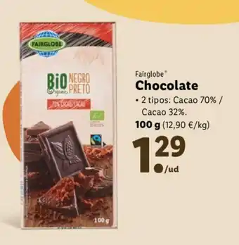 Lidl Fairglobe Chocolate 100g oferta