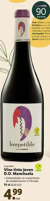 Lidl Vino tinto joven D.O Manchuela 75cl oferta
