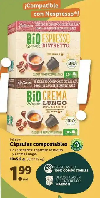 Lidl Cápsulas compostables 10x5,2g oferta
