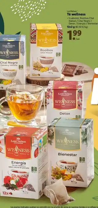 Lidl Lord Nelson Té wellness 12x2g oferta